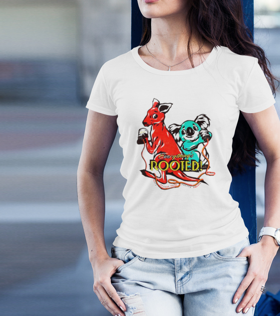 Kangaroo And Koala Everything’s Rooted T-Shirt