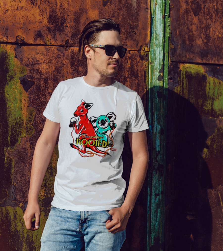 Kangaroo And Koala Everything’s Rooted T-Shirt