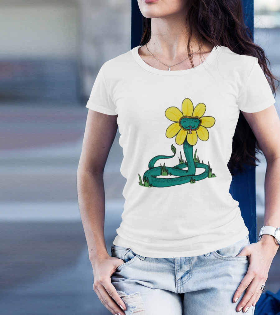 Snake Flower Bloom Entwined In Nature T-Shirt