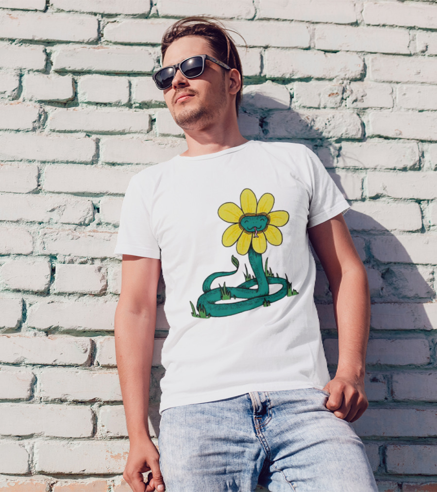 Snake Flower Bloom Entwined In Nature T-Shirt