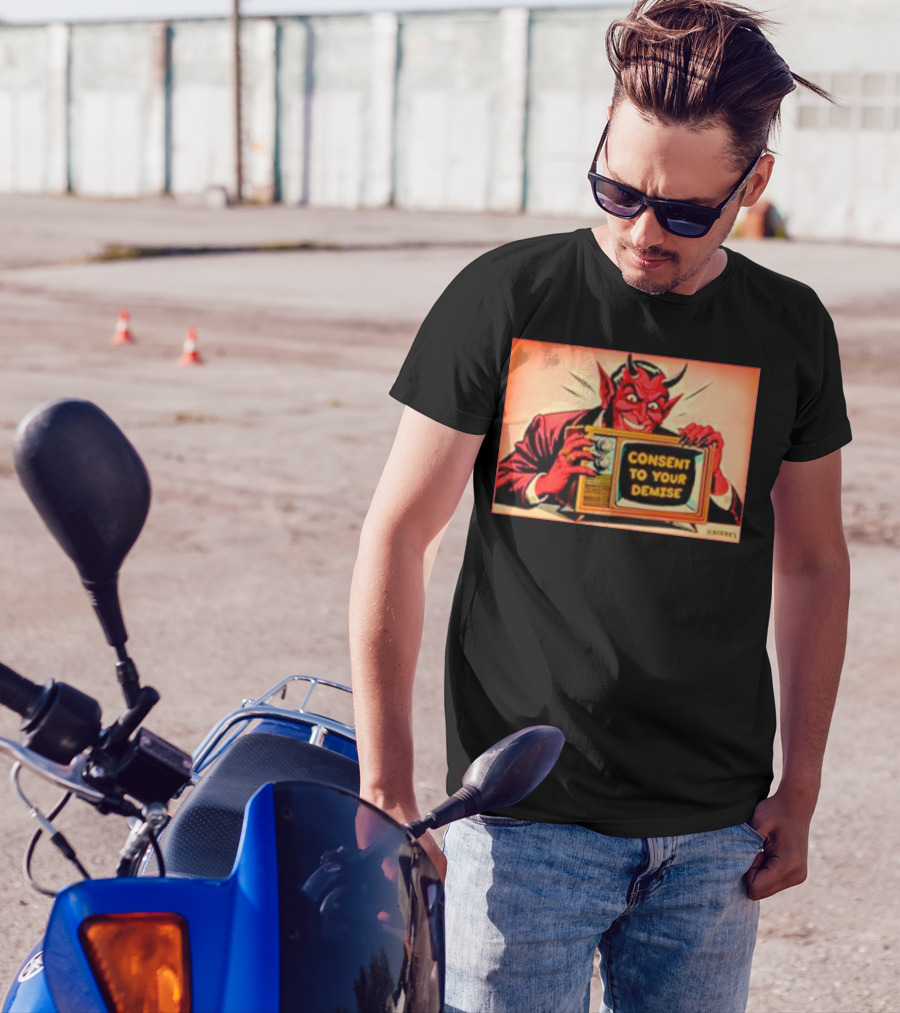 Devil Consent To Your Demise Retro TV Illustration By John Henry T-Shirt