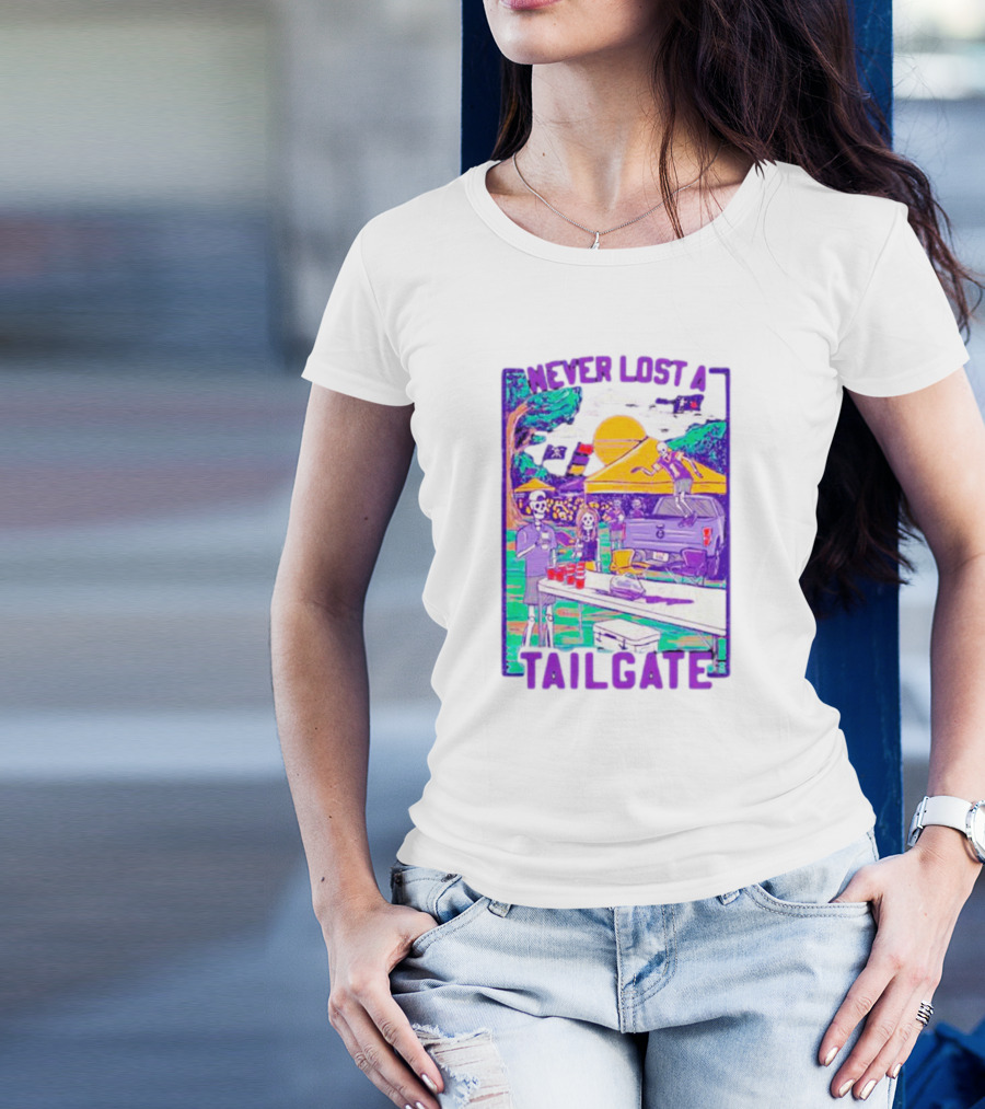 East Carolina Pirates Never Lost A Tailgate Skeleton Party Scene T-Shirt