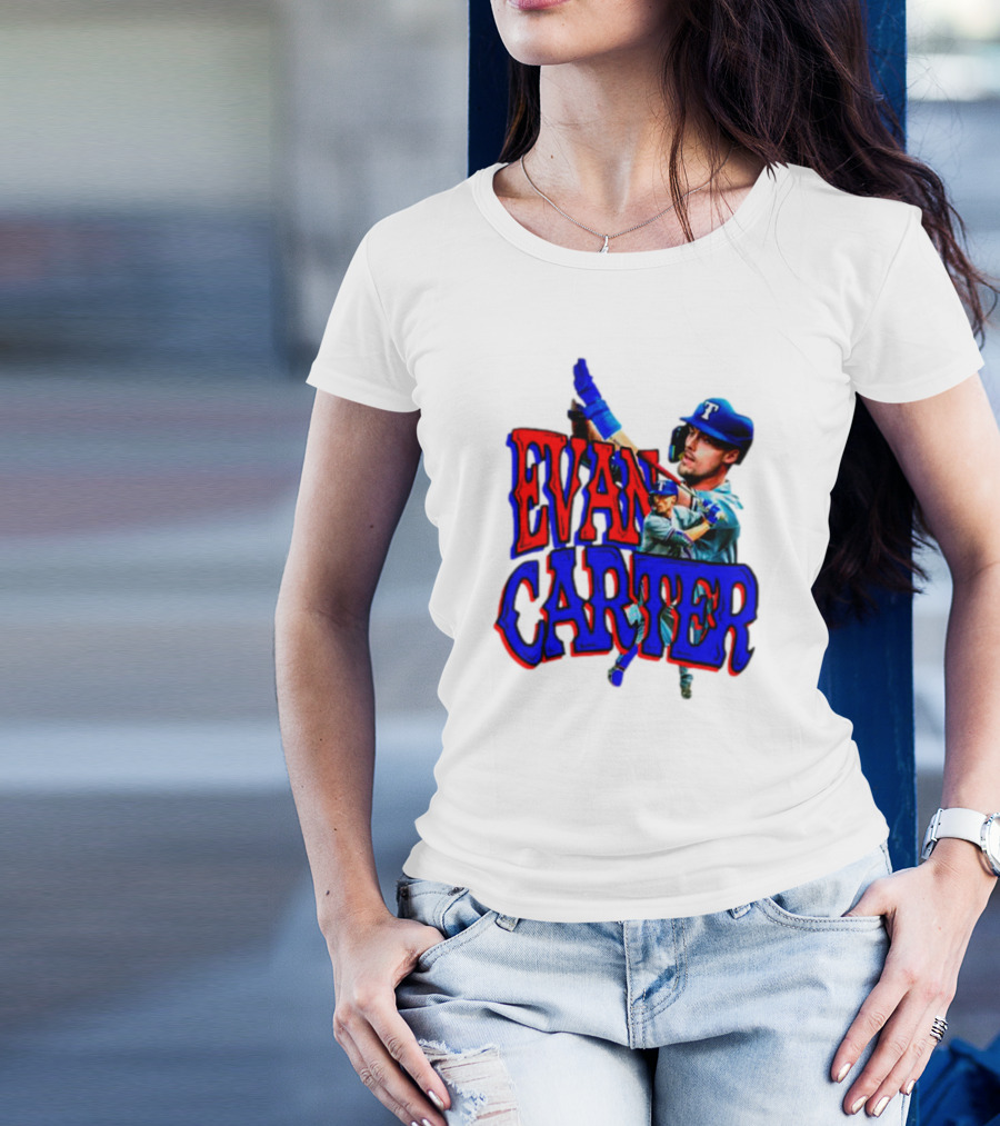 Evan Carter Texas Rangers Baseball Player Image T-Shirt