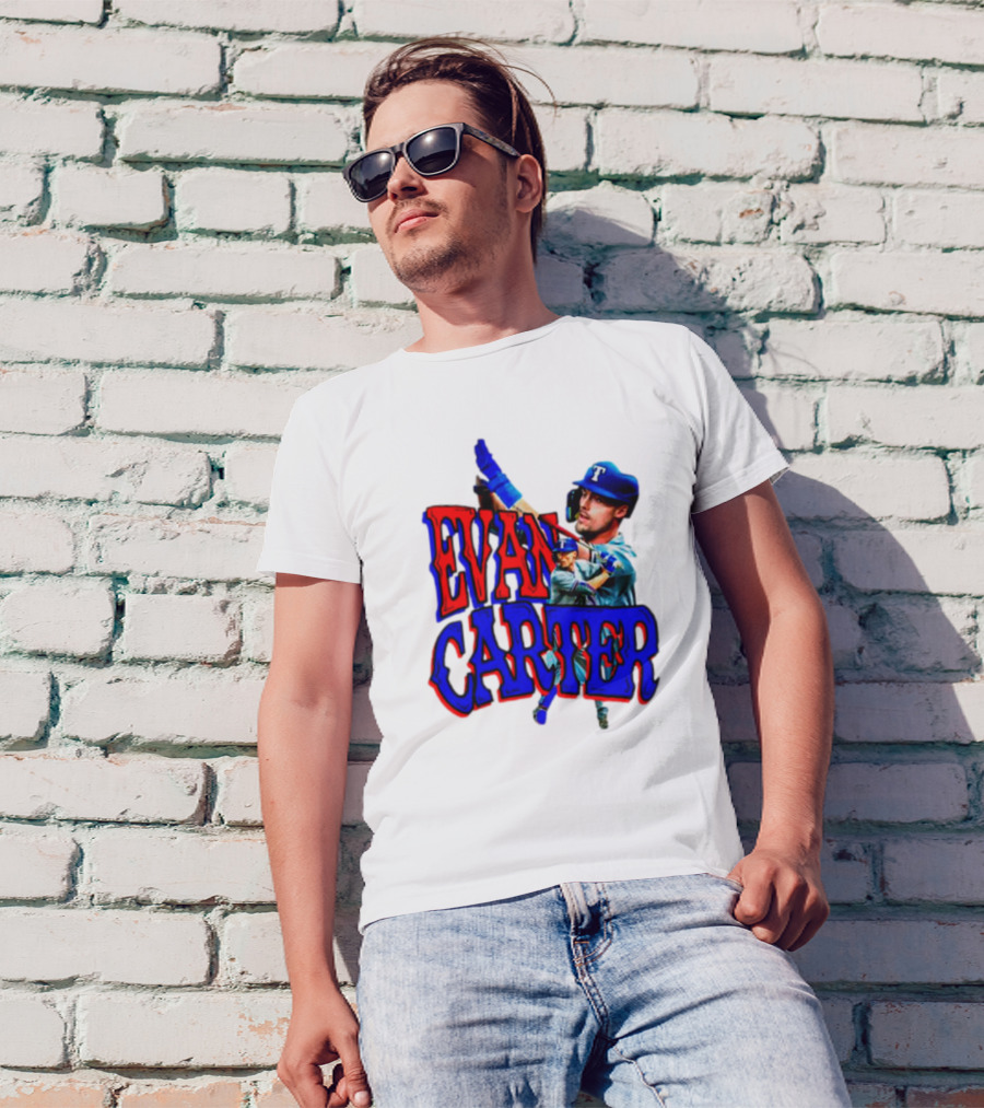 Evan Carter Texas Rangers Baseball Player Image T-Shirt