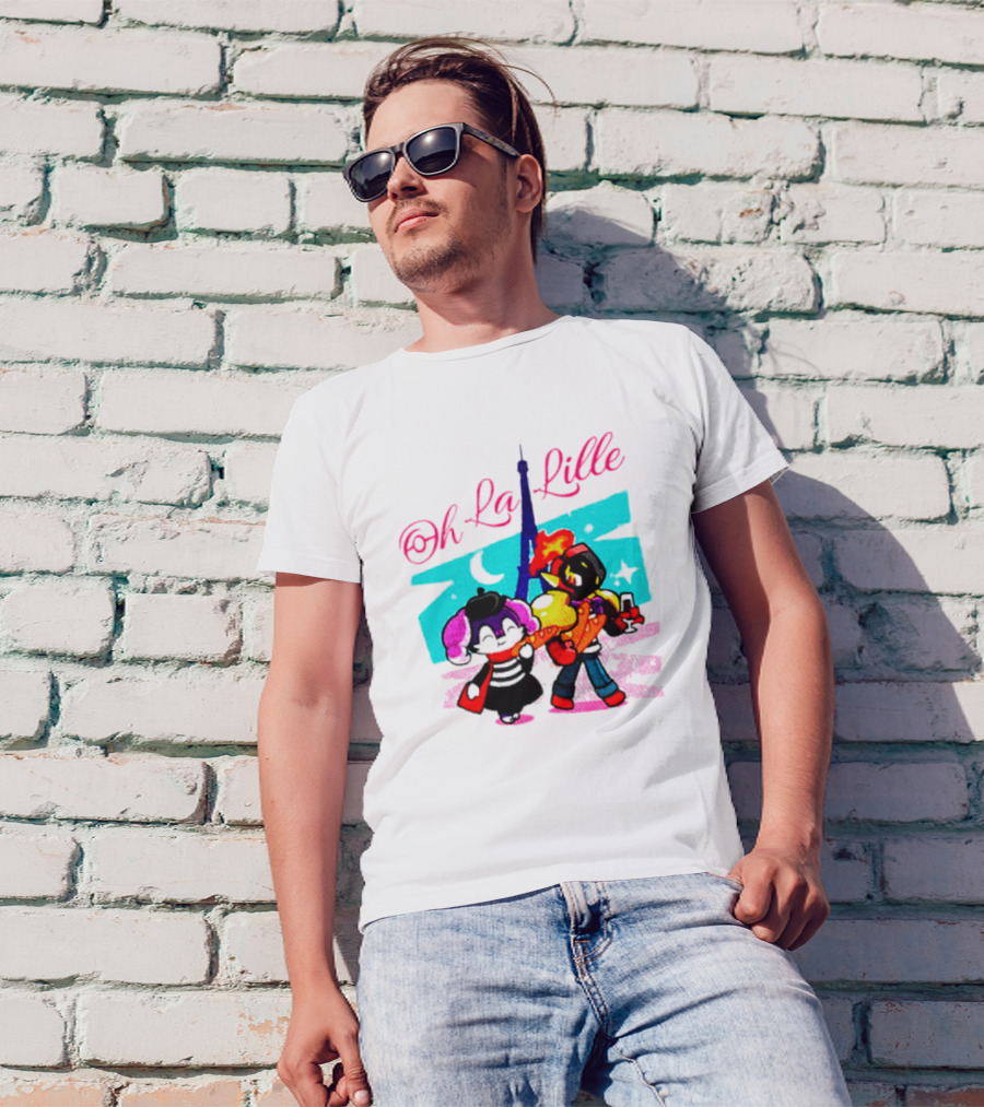 Oh La Lille Eiffel Tower Cartoon Characters T-Shirt