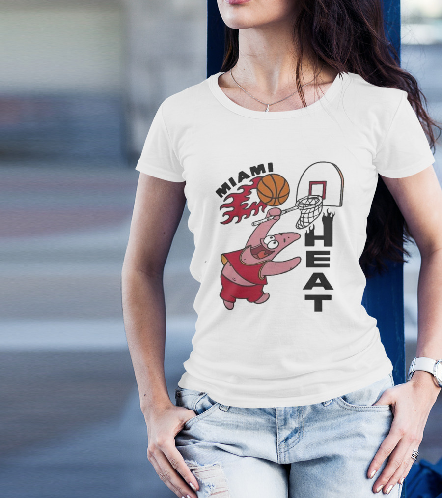 Miami Heat Homage Patrick Star Basketball Dunking Fun T-Shirt