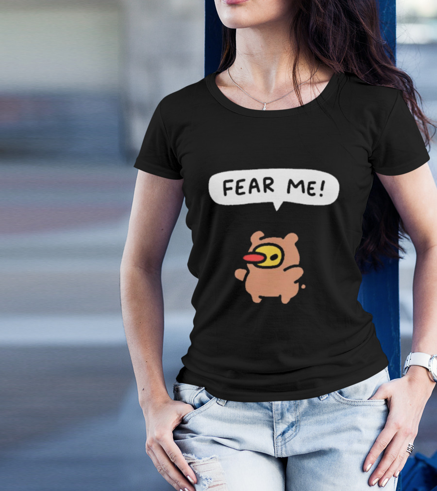 Fear Me Comic Style Cartoon Character With Speech Bubble T-Shirt