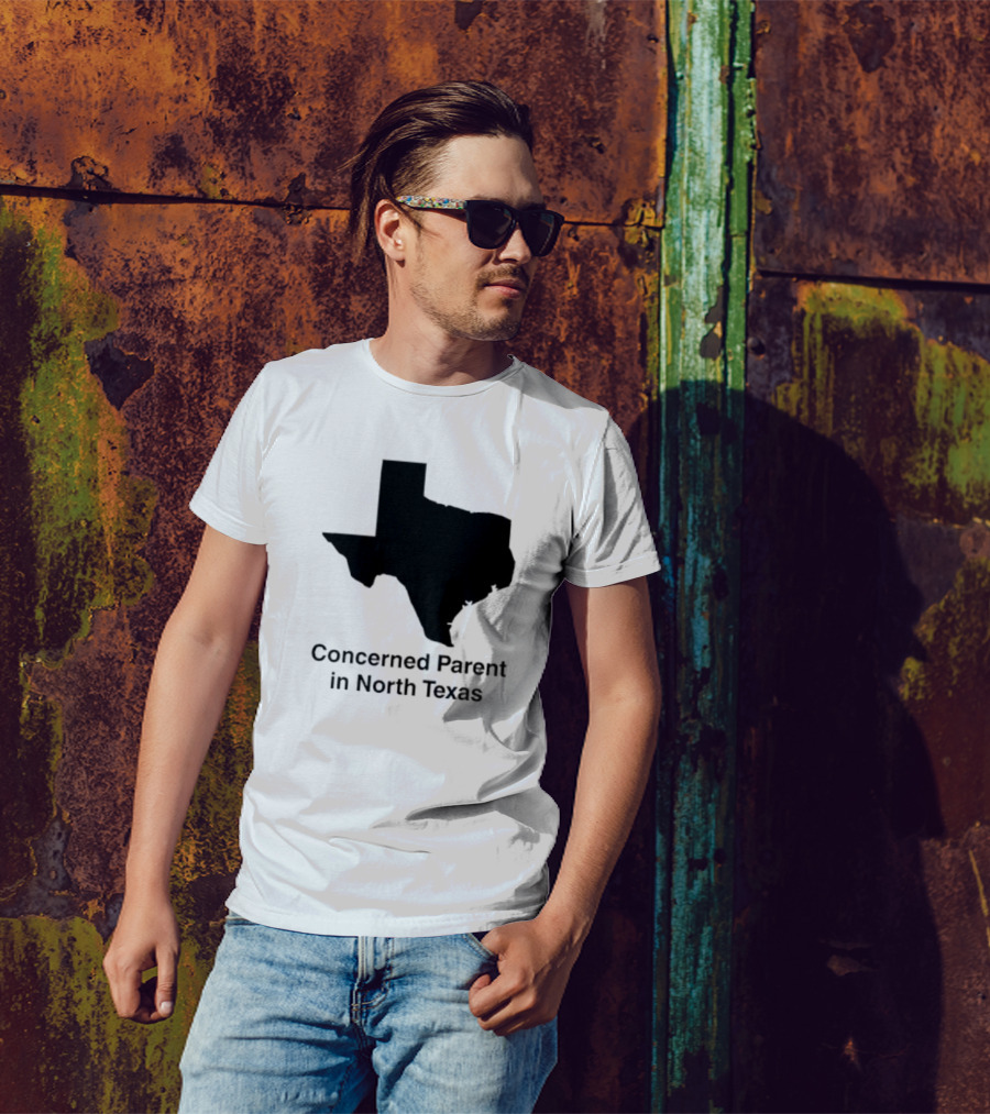 Concerned Parent In North Texas Silhouette Map T-Shirt