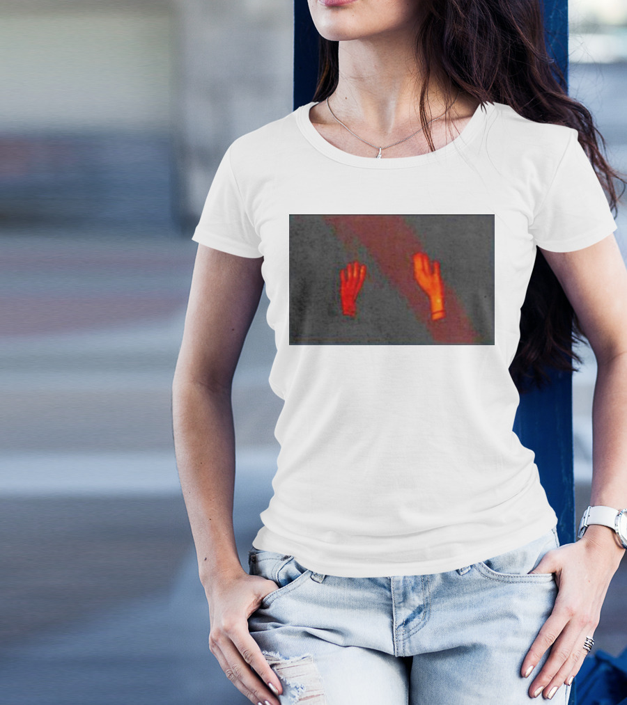 Hands To The Sky Vibrant Red Elevated Gesture T-Shirt