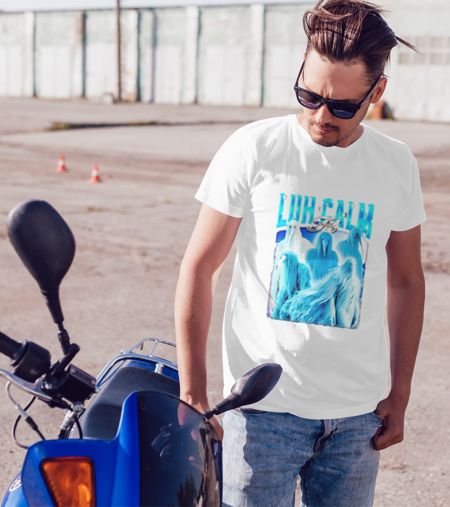 Luh Calm Fit Film Blue Abstract Figures T-Shirt
