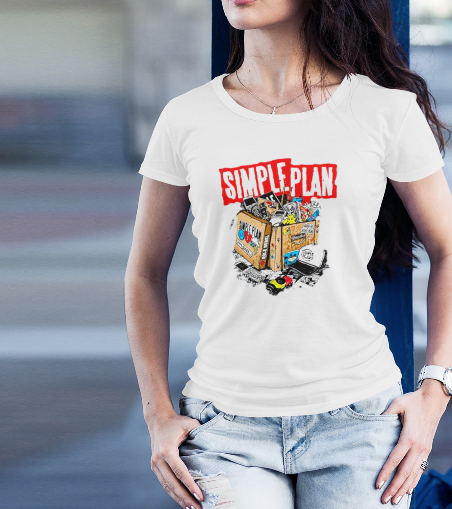 Simple Plan Vintage Tour Memorabilia Box Souvenir Collection T-Shirt
