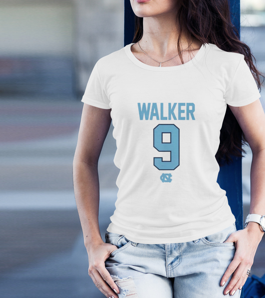 Walker 9 North Carolina Tar Heels Jersey Number T-Shirt