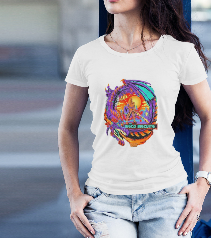 The Disco Biscuits Flyland Neon Dragon Knight Adventure T-Shirt