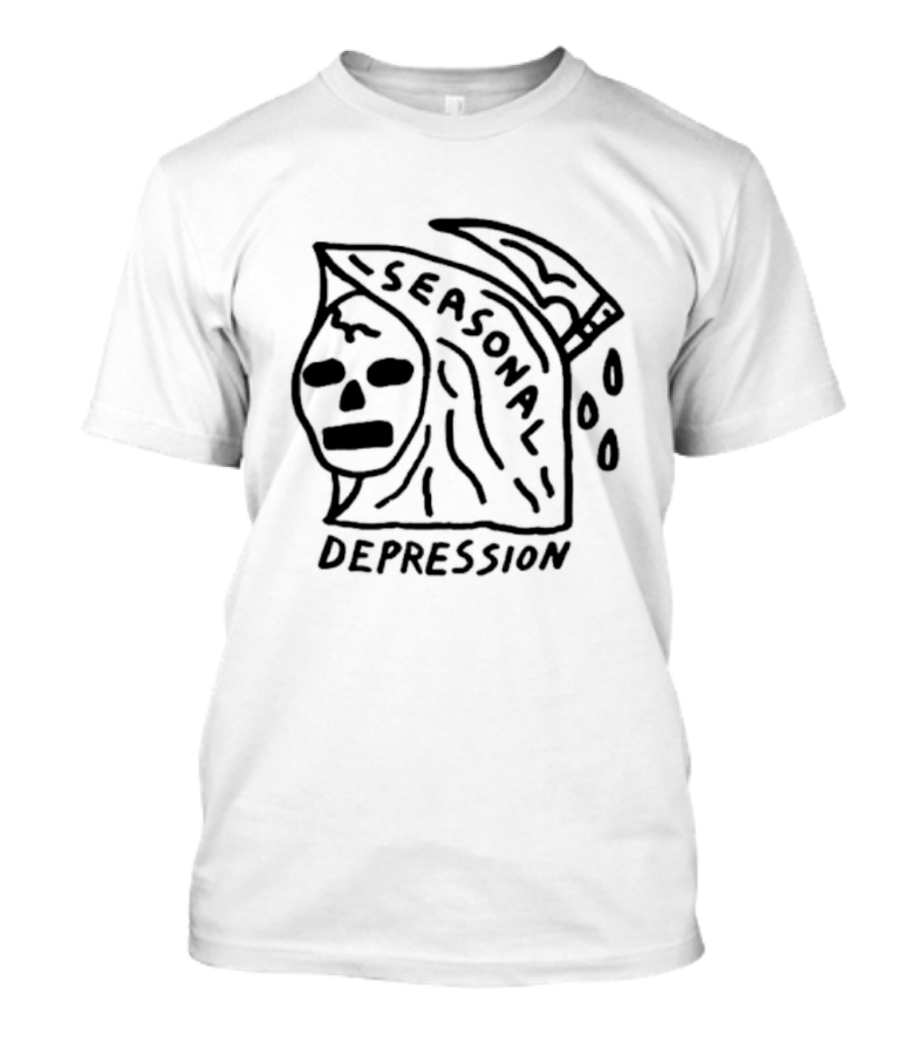 Seasonal Depression Grim Reaper With Scythe And Teardrops T-Shirt