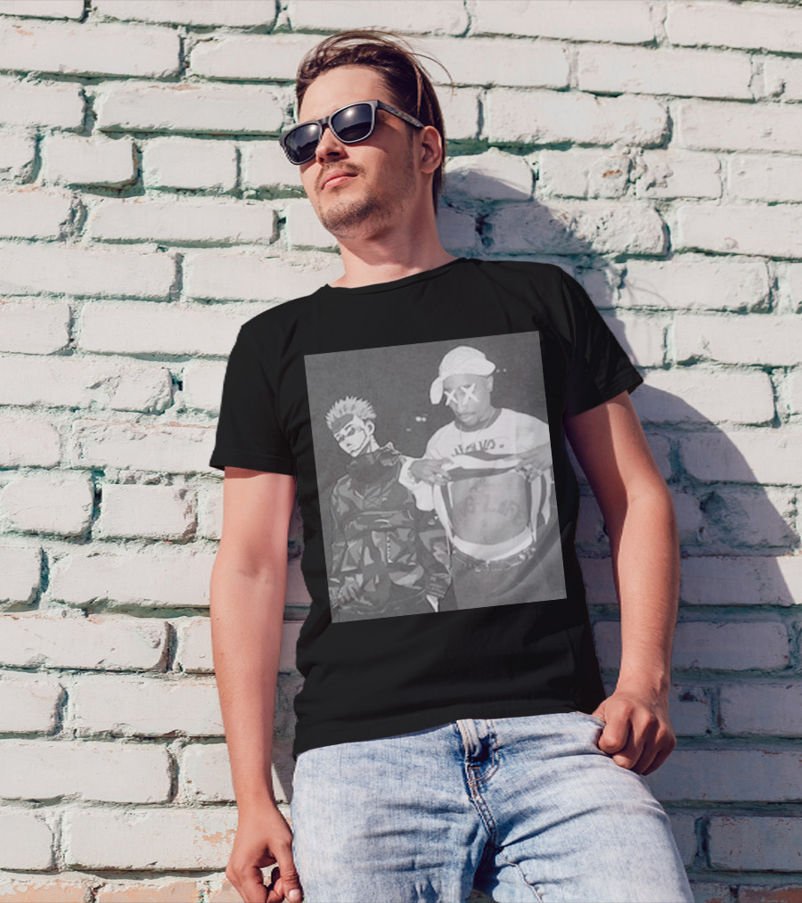 Tupac Shakur Sukuna Jujutsu Kaisen King Of Curses Thug Life Edit T-Shirt