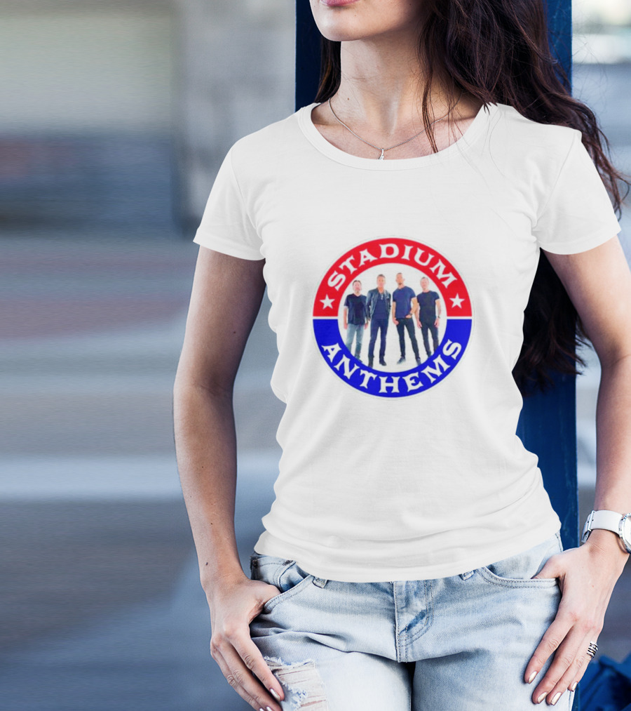 Stadium Anthems Rock Band Circle Logo With Stars And Group Image T-Shirt