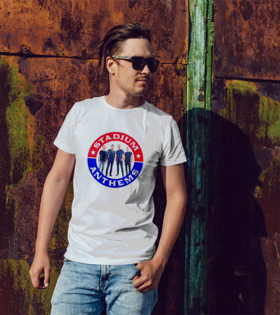 Stadium Anthems Rock Band Circle Logo With Stars And Group Image T-Shirt