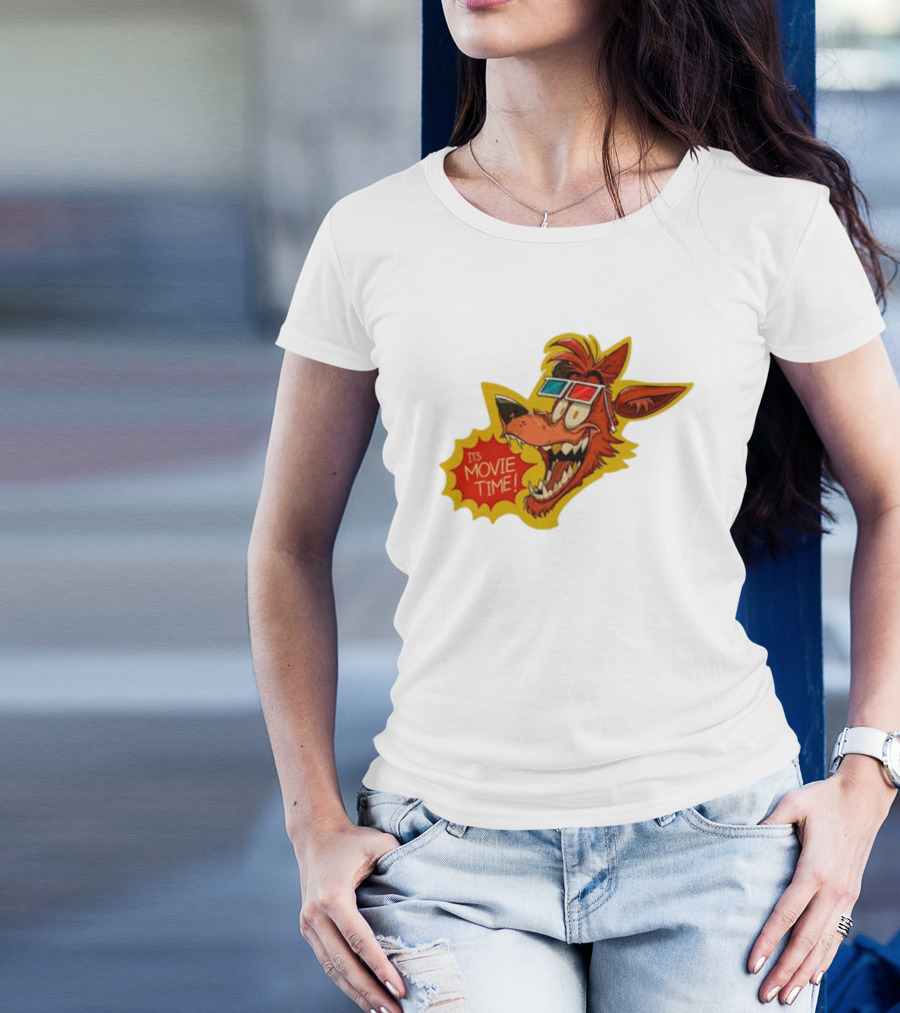 Wolf It's Movie Time Retro 3D Glasses Fun T-Shirt