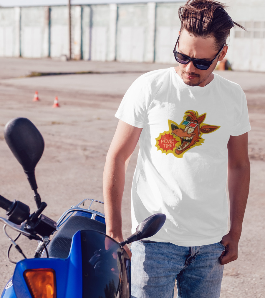 Wolf It's Movie Time Retro 3D Glasses Fun T-Shirt