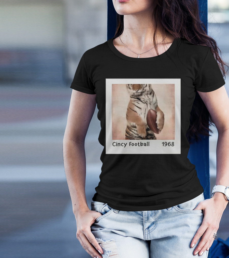 Cincy Football 1968 Tiger With Football T-Shirt