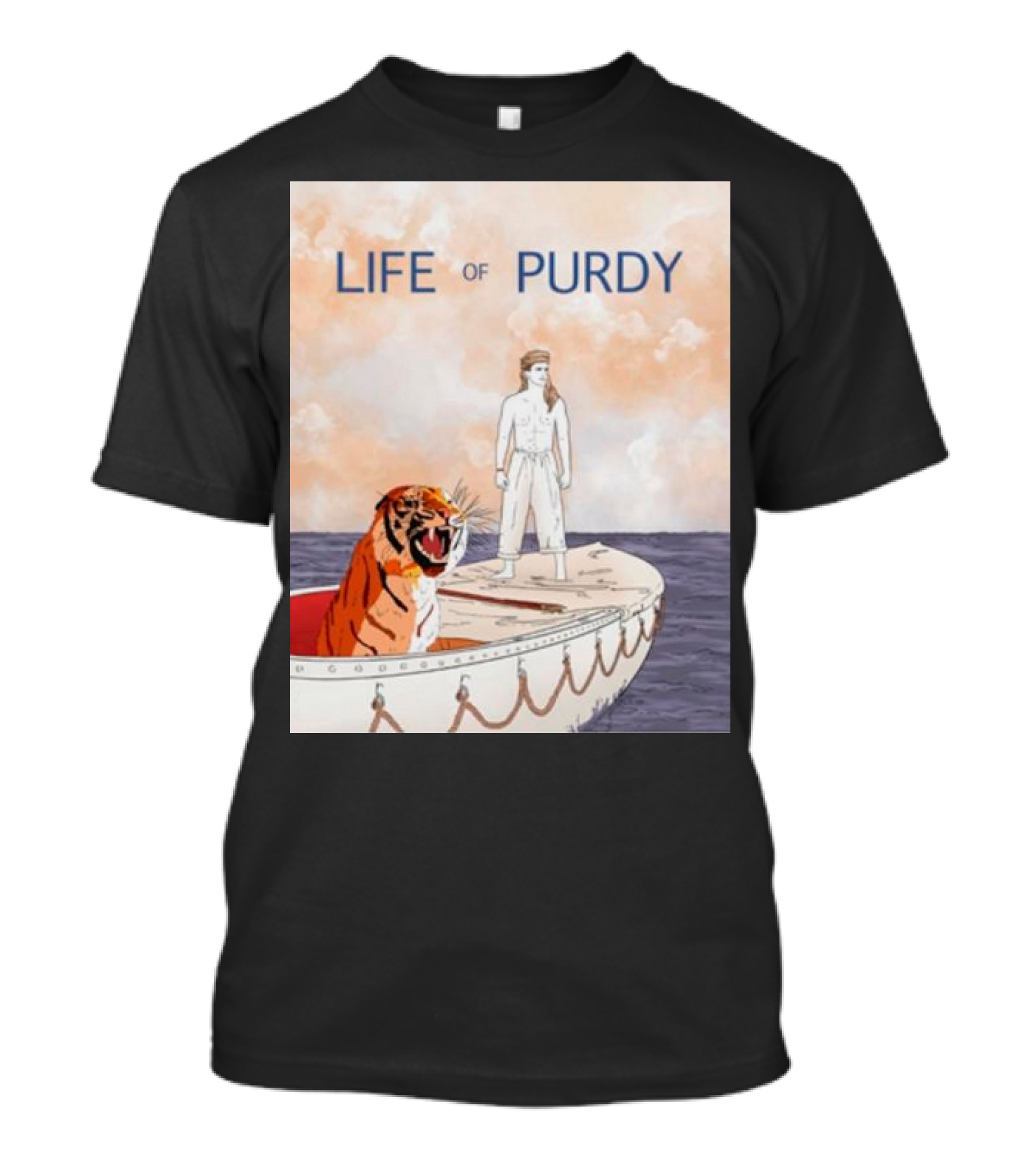 Life Of Purdy Adventure With Tiger On Boat T-Shirt