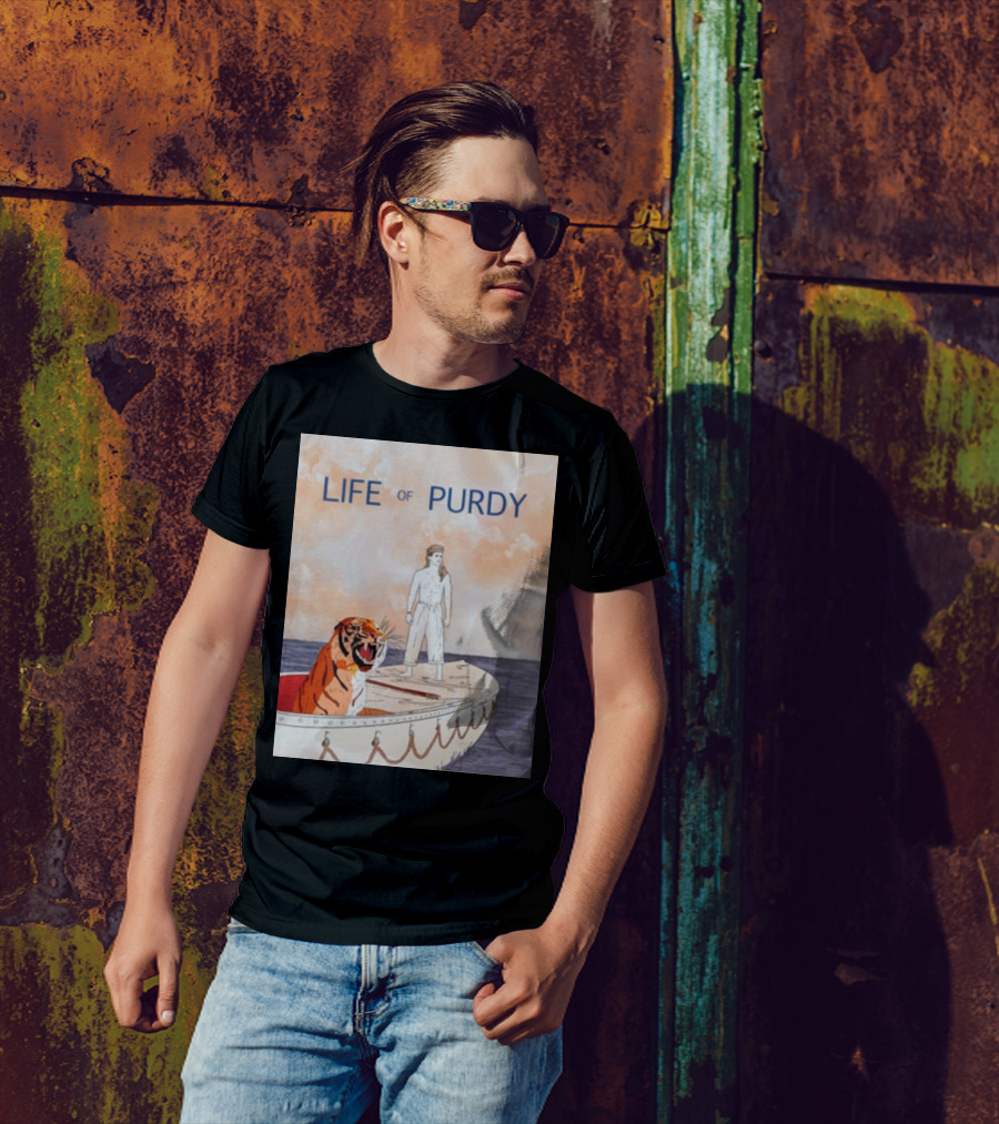 Life Of Purdy Adventure With Tiger On Boat T-Shirt