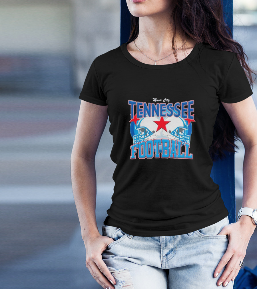 Music City Tennessee Football Helmets Star T-Shirt