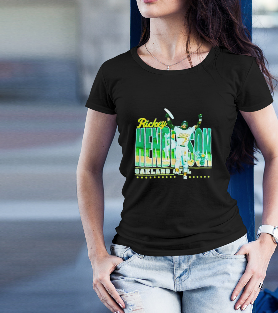 Rickey Henderson Oakland Athletics 24 Baseball Legend T-Shirt