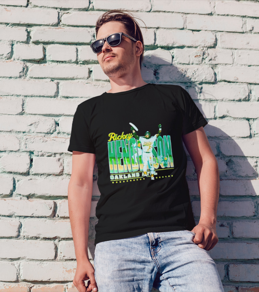 Rickey Henderson Oakland Athletics 24 Baseball Legend T-Shirt