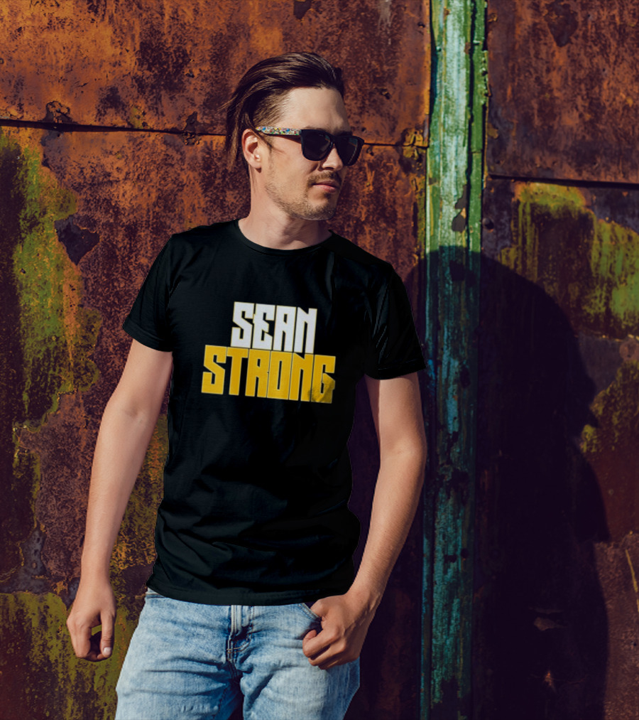 Sean Wallace SEAN STRONG Bold Yellow Block Letters T-Shirt