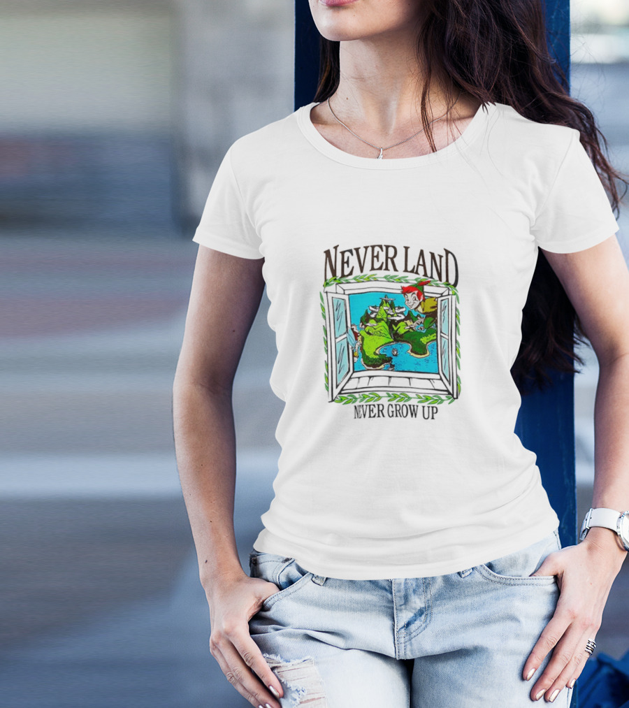 Neverland Never Grow Up Window Disney Peter Pan T-Shirt