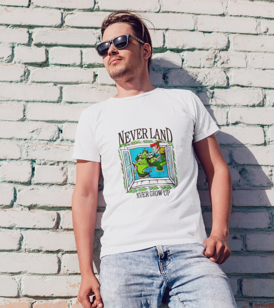 Neverland Never Grow Up Window Disney Peter Pan T-Shirt