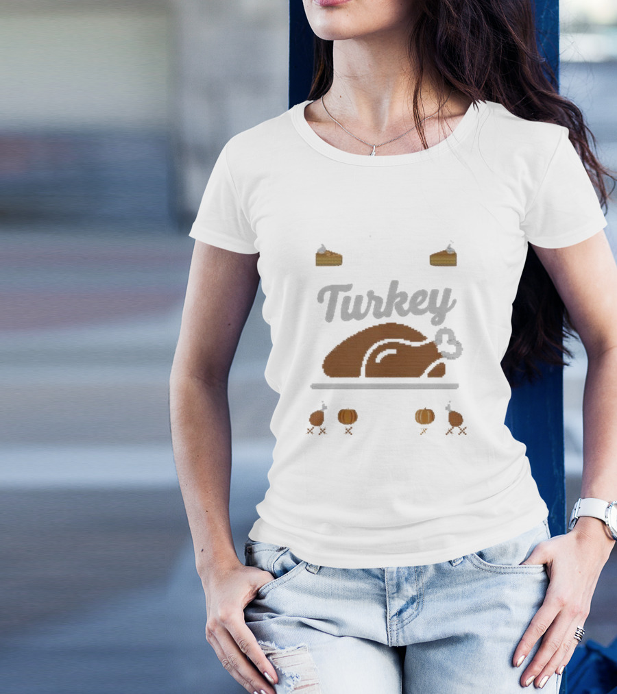 Happy Turkey Day Thanksgiving Turkey Pie Pumpkins T-Shirt
