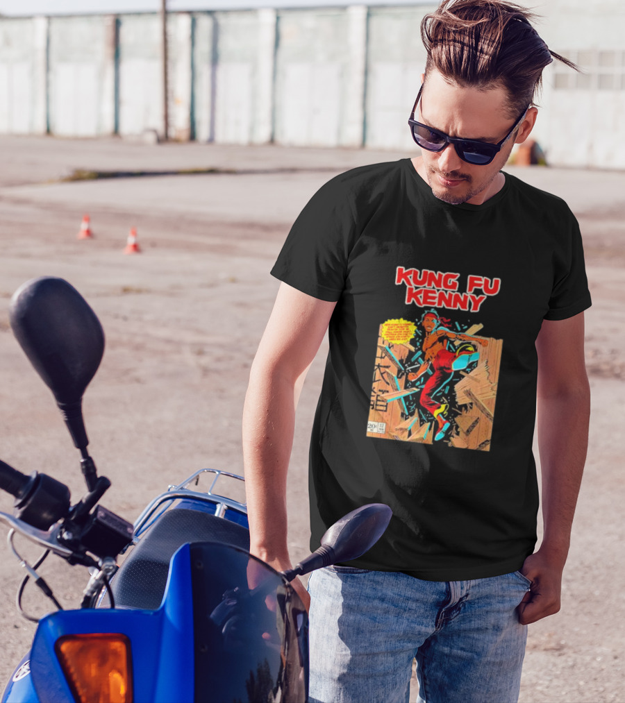 Kung Fu Kenny Comic Style Action Kick T-Shirt