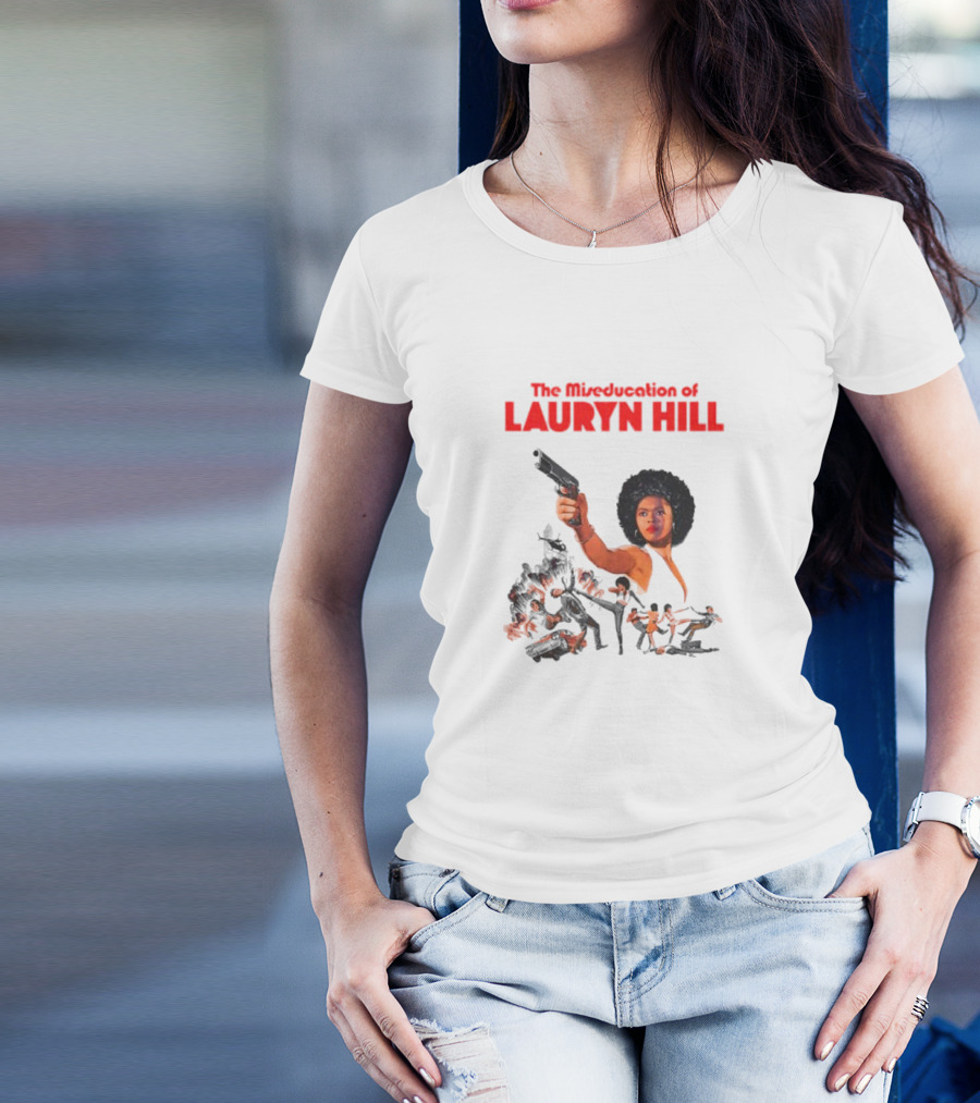 The Miseducation Of Lauryn Hill Vintage Blaxploitation-Inspired Art Gun Pose T-Shirt