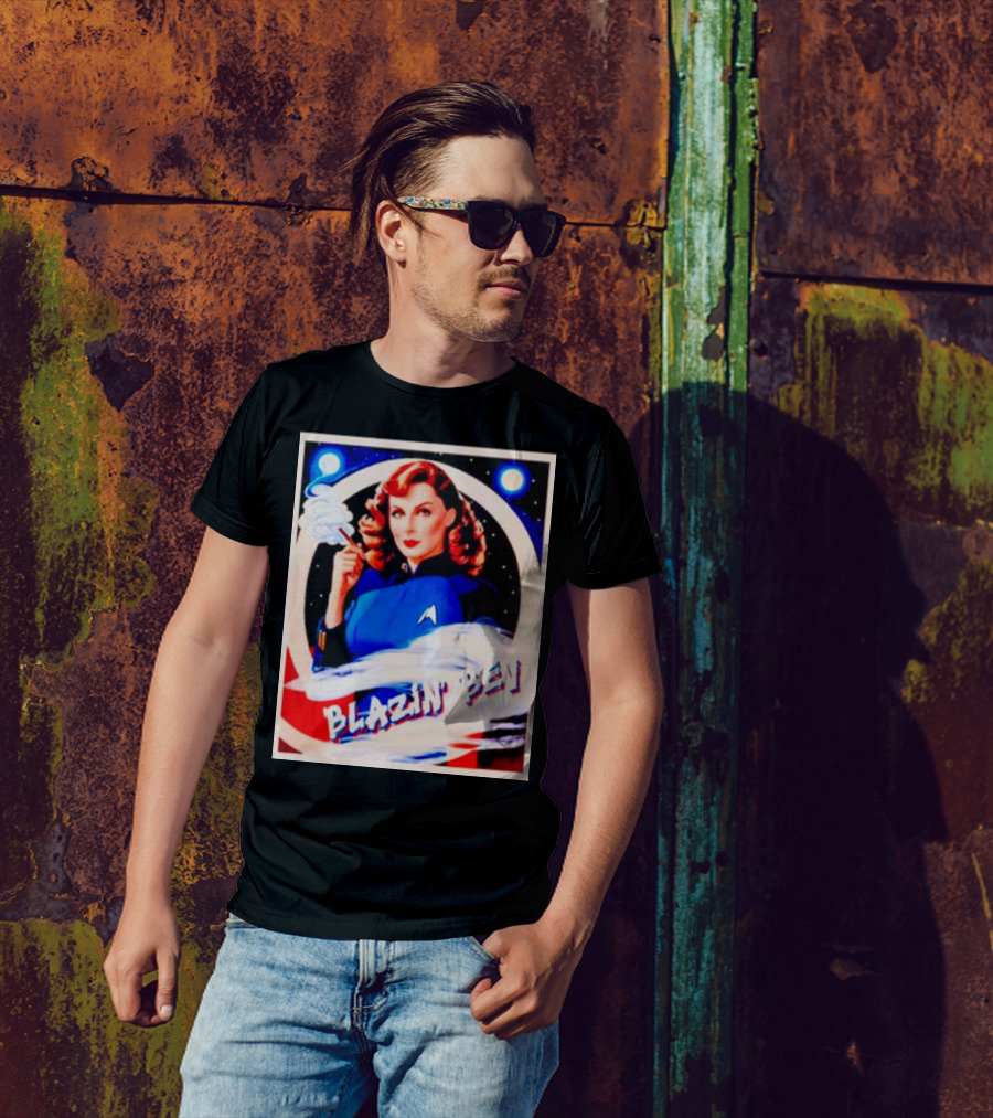 Blazin' Bev Retro Space Pioneer With Star Emblem T-Shirt