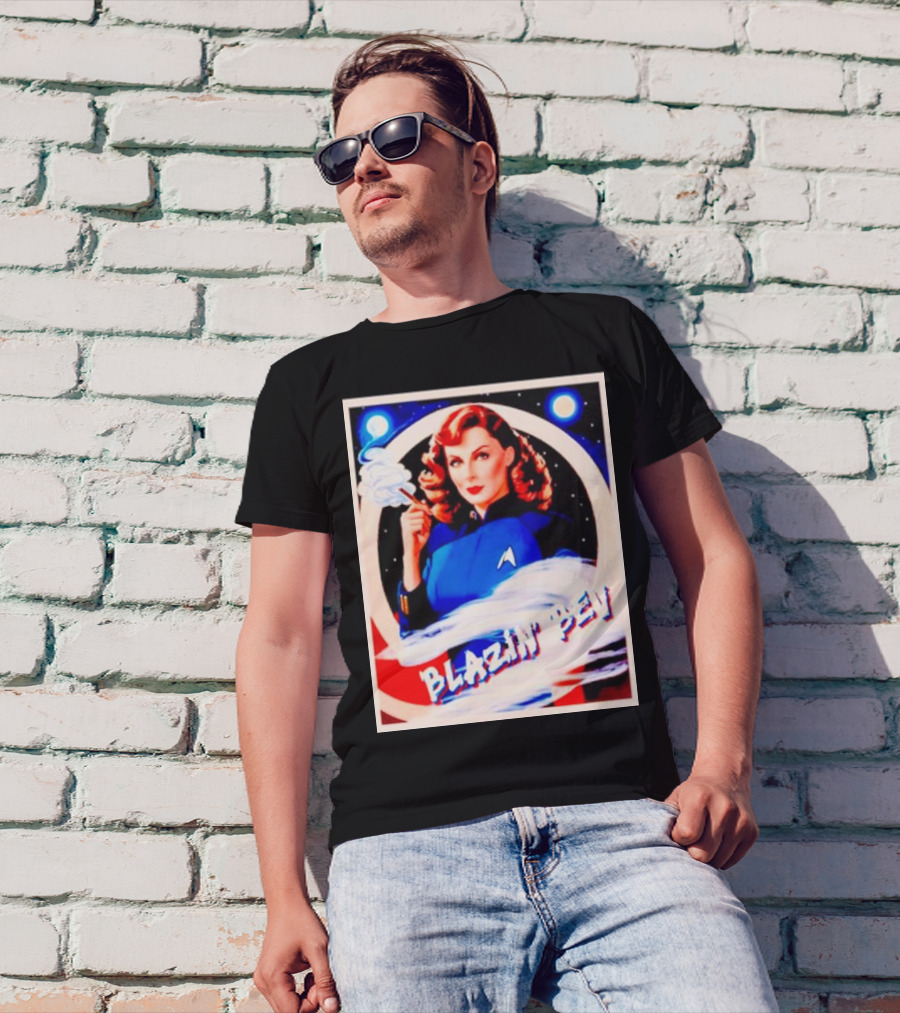 Blazin' Bev Retro Space Pioneer With Star Emblem T-Shirt