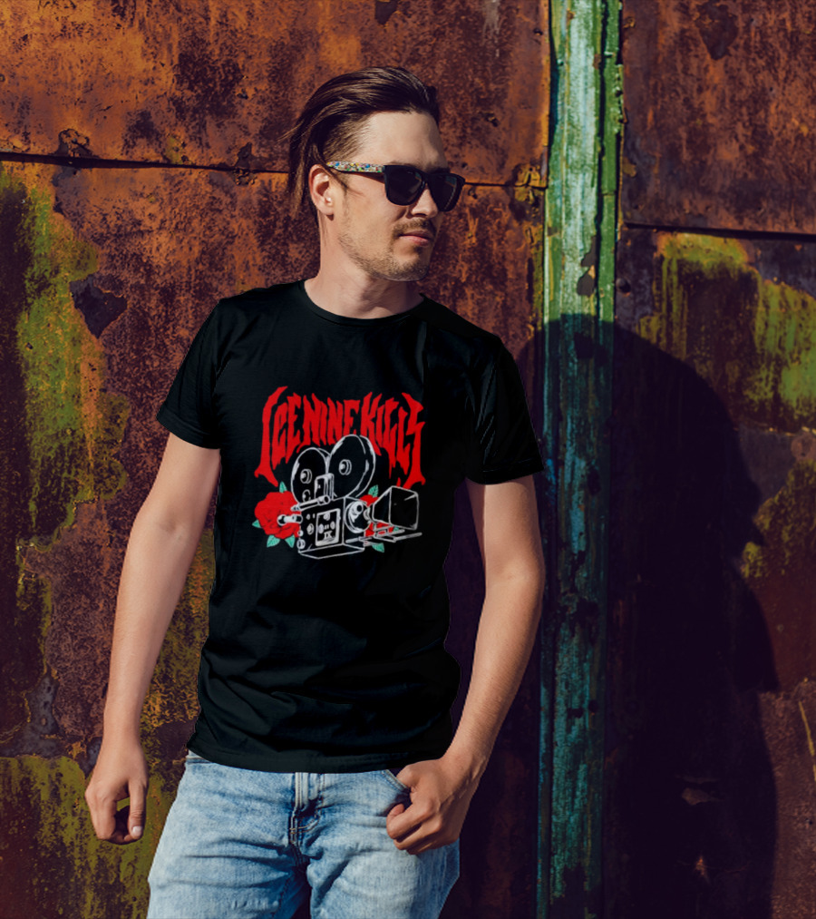 Ice Nine Kills Camera Roses Retro T-Shirt