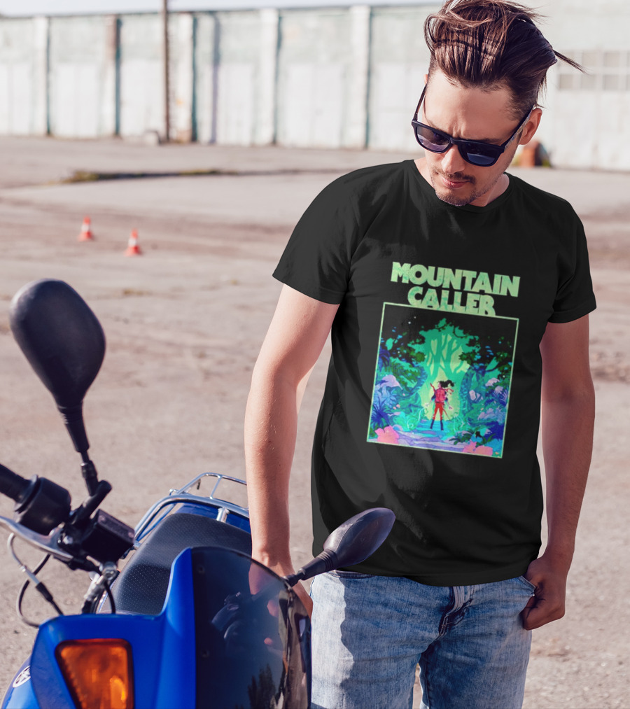 Mountain Caller Green Leaves Enchanted Forest Explorer T-Shirt