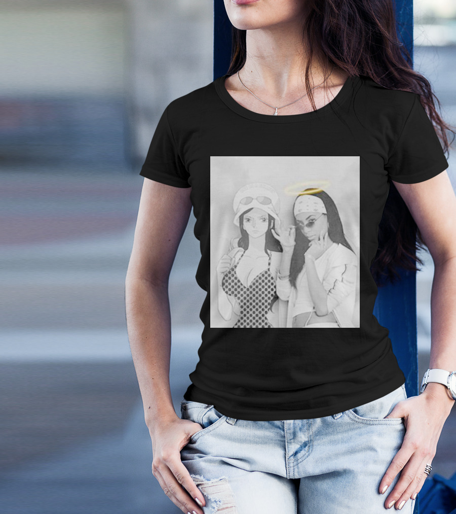 Aaliyah X Nico Robin One Piece Halo Bandana Duo T-Shirt