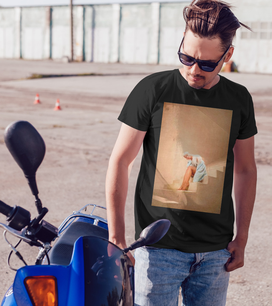 Ariana Grande Staircase Poster Style Sitting On Steps T-Shirt