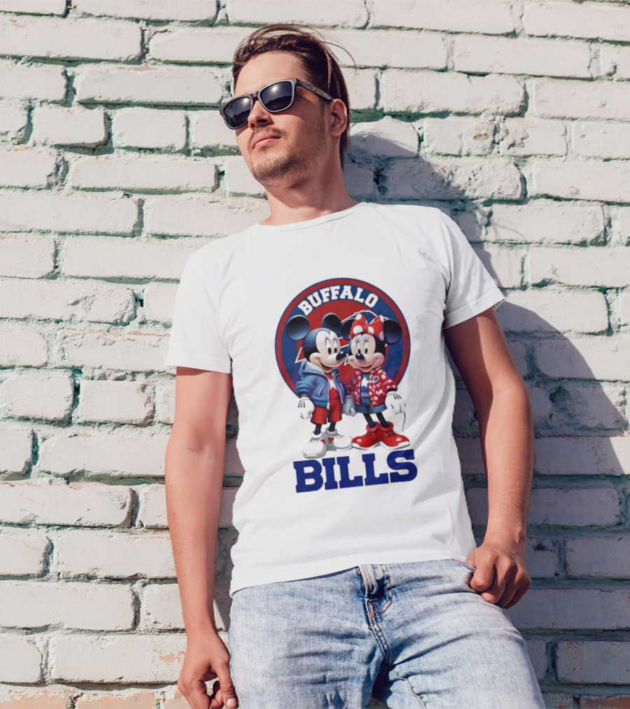 Buffalo Bills Mickey And Minnie Mouse In Team Spirit T-Shirt