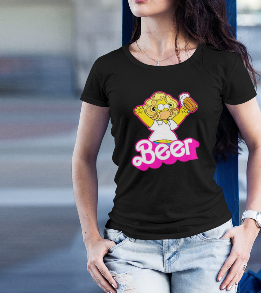 Beerbie Homer Simpson Beer Barbie T-Shirt