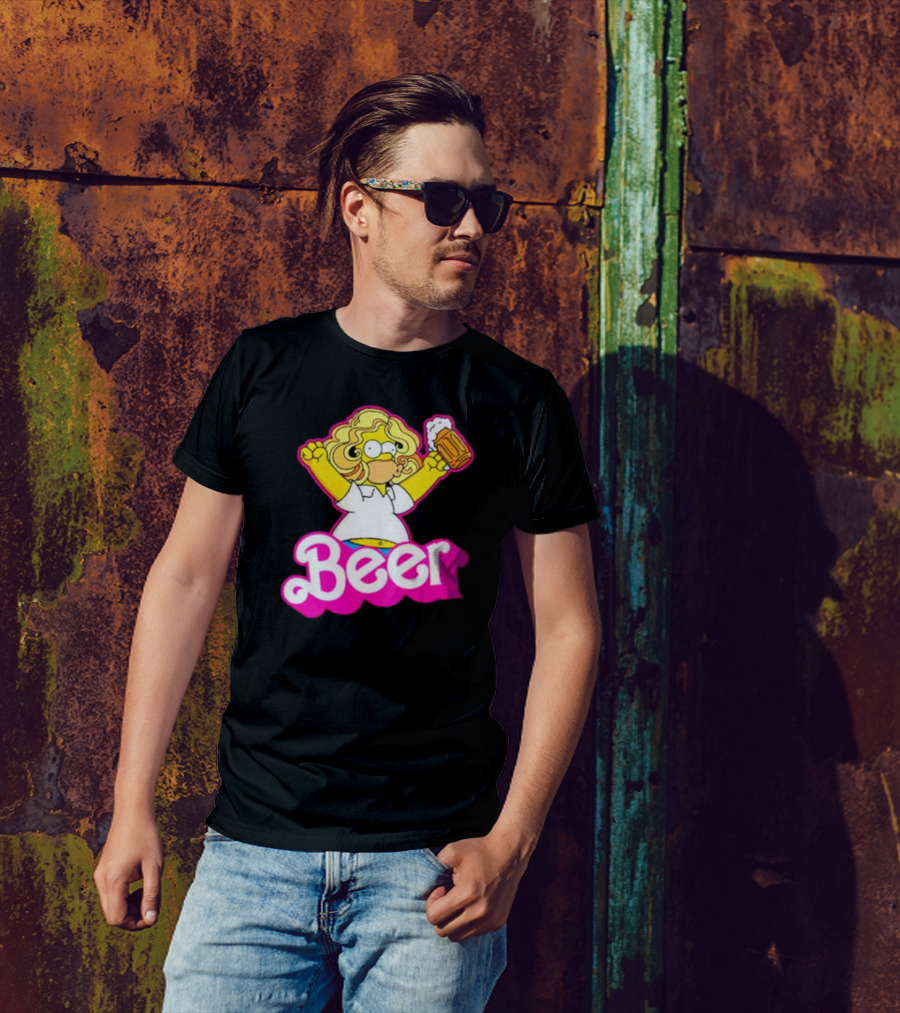 Beerbie Homer Simpson Beer Barbie T-Shirt