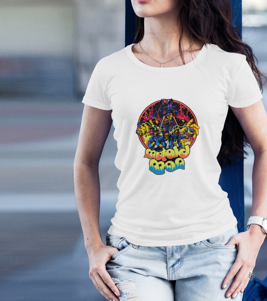 Mutoid Man CoTV Psychedelic Comic Style Superheroes With Lightning And Fiery Hands T-Shirt