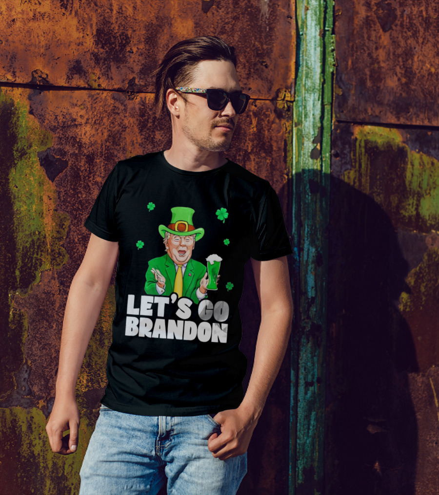 Donald Trump Irish Let’s Go Brandon Drink Beer Shamrock T-Shirt