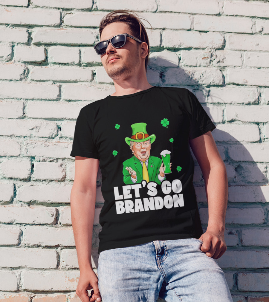 Donald Trump Irish Let’s Go Brandon Drink Beer Shamrock T-Shirt