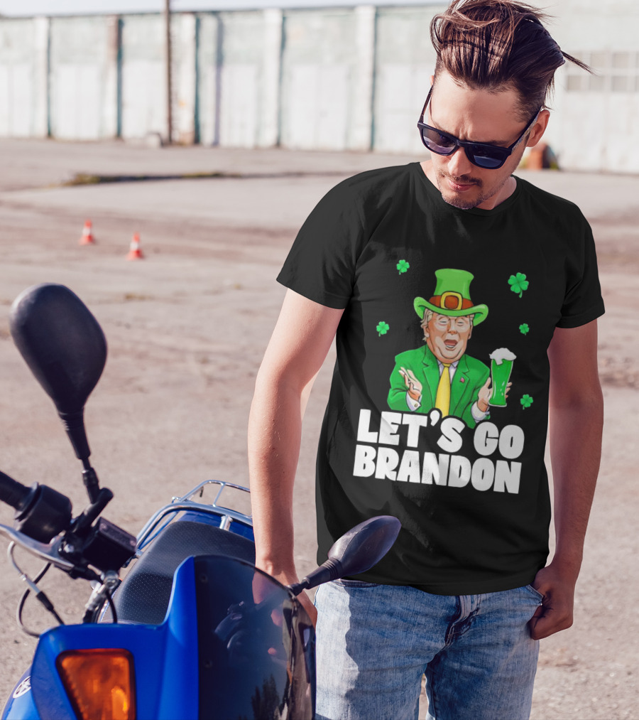 Donald Trump Irish Let’s Go Brandon Drink Beer Shamrock T-Shirt