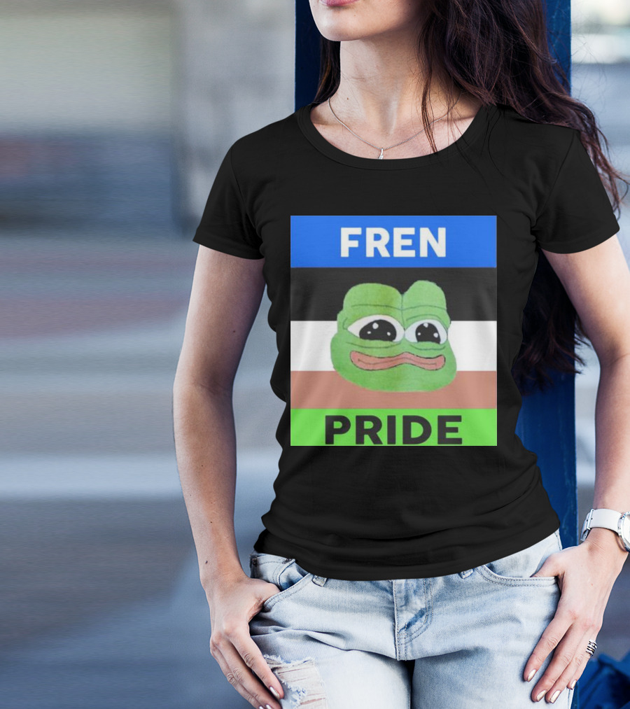 Fren Pride Frog Pepe Memetic Ally Flag Colors T-Shirt