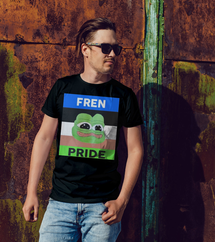 Fren Pride Frog Pepe Memetic Ally Flag Colors T-Shirt